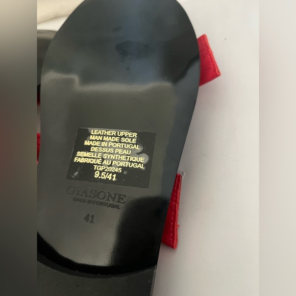 Gaisone Red Leather buckle Women's Sandals EU41 US11 - Picture 8 of 8